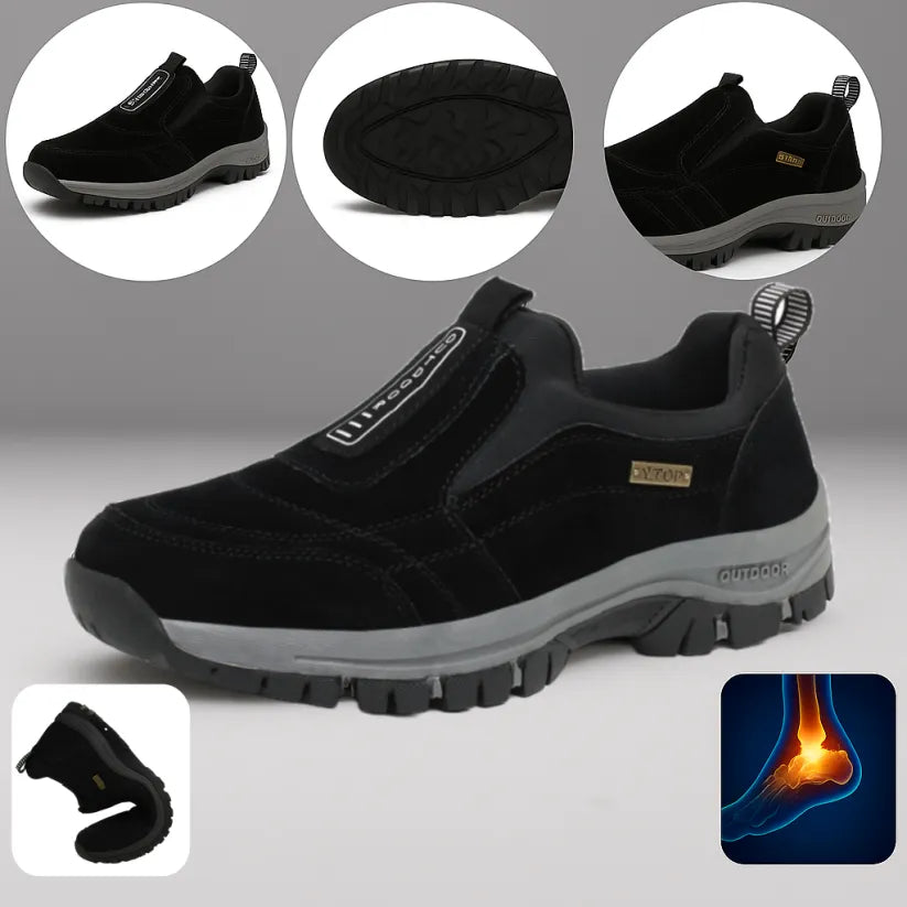 🔥Offerta speciale di oggi🦌Scarpe in pelle scamosciata di alta qualità🦶Alleviano il dolore ai piedi e la fascite plantare✅Impermeabili, antiscivolo, morbide e comode