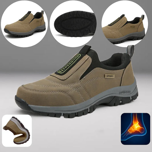 🔥Offerta speciale di oggi🦌Scarpe in pelle scamosciata di alta qualità🦶Alleviano il dolore ai piedi e la fascite plantare✅Impermeabili, antiscivolo, morbide e comode