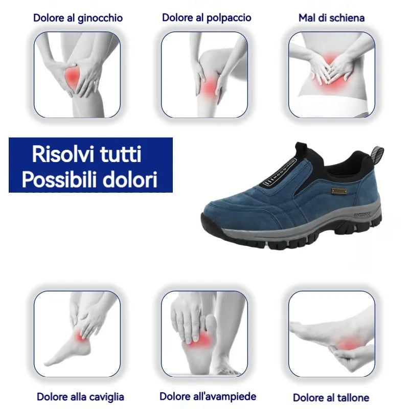 🔥Offerta speciale di oggi🦌Scarpe in pelle scamosciata di alta qualità🦶Alleviano il dolore ai piedi e la fascite plantare✅Impermeabili, antiscivolo, morbide e comode