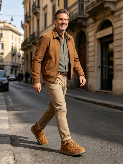 ⏰ Approfitta oggi dello sconto del 60%: non perdere l'occasione! Queste scarpe ortopediche ergonomiche in pelle scamosciata alleviano efficacemente il dolore ai piedi✅️.