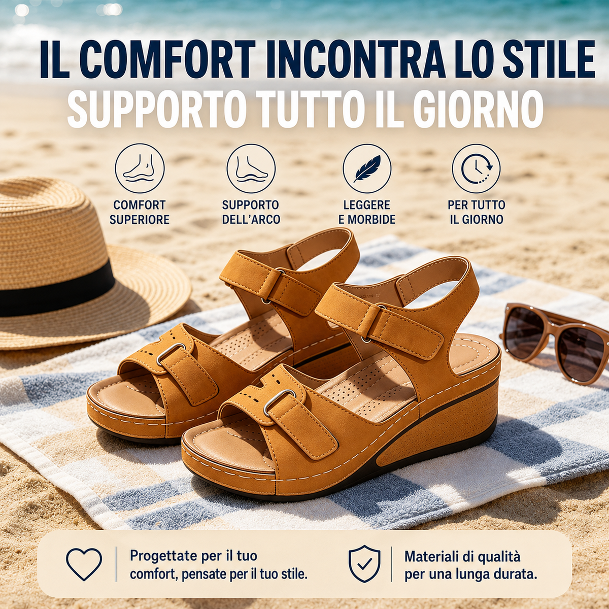 🔥50% di sconto oggi - Da non perdere! Sandali ortopedici estivi, dal design ergonomico ✅Alleviano il dolore, comodi e traspiranti, regolabili con chiusura in velcro✅