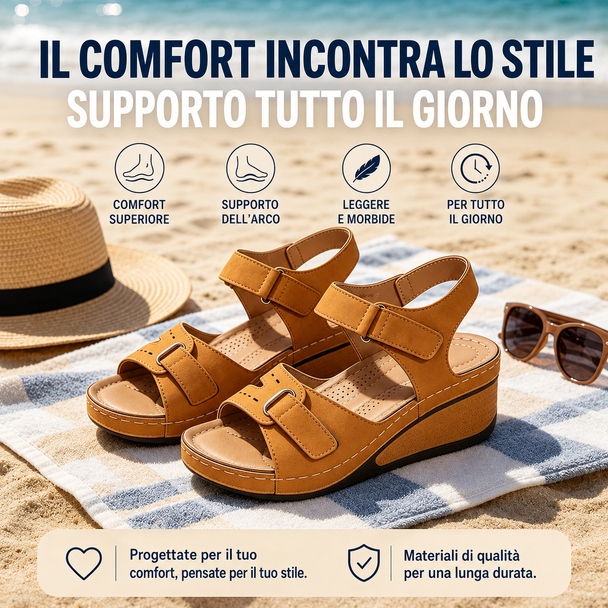 🔥50% di sconto oggi - Da non perdere! Sandali ortopedici estivi, dal design ergonomico ✅Alleviano il dolore, comodi e traspiranti, regolabili con chiusura in velcro✅