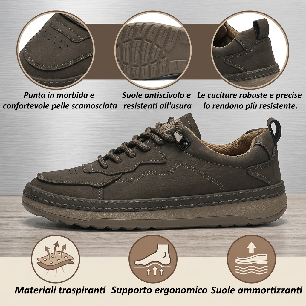 ⏰ Approfitta oggi dello sconto del 60%: non perdere l'occasione! Queste scarpe ortopediche ergonomiche in pelle scamosciata alleviano efficacemente il dolore ai piedi✅️.