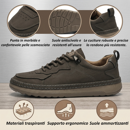 ⏰ Approfitta oggi dello sconto del 60%: non perdere l'occasione! Queste scarpe ortopediche ergonomiche in pelle scamosciata alleviano efficacemente il dolore ai piedi✅️.