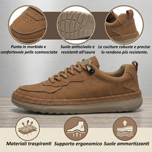 ⏰ Approfitta oggi dello sconto del 60%: non perdere l'occasione! Queste scarpe ortopediche ergonomiche in pelle scamosciata alleviano efficacemente il dolore ai piedi✅️.
