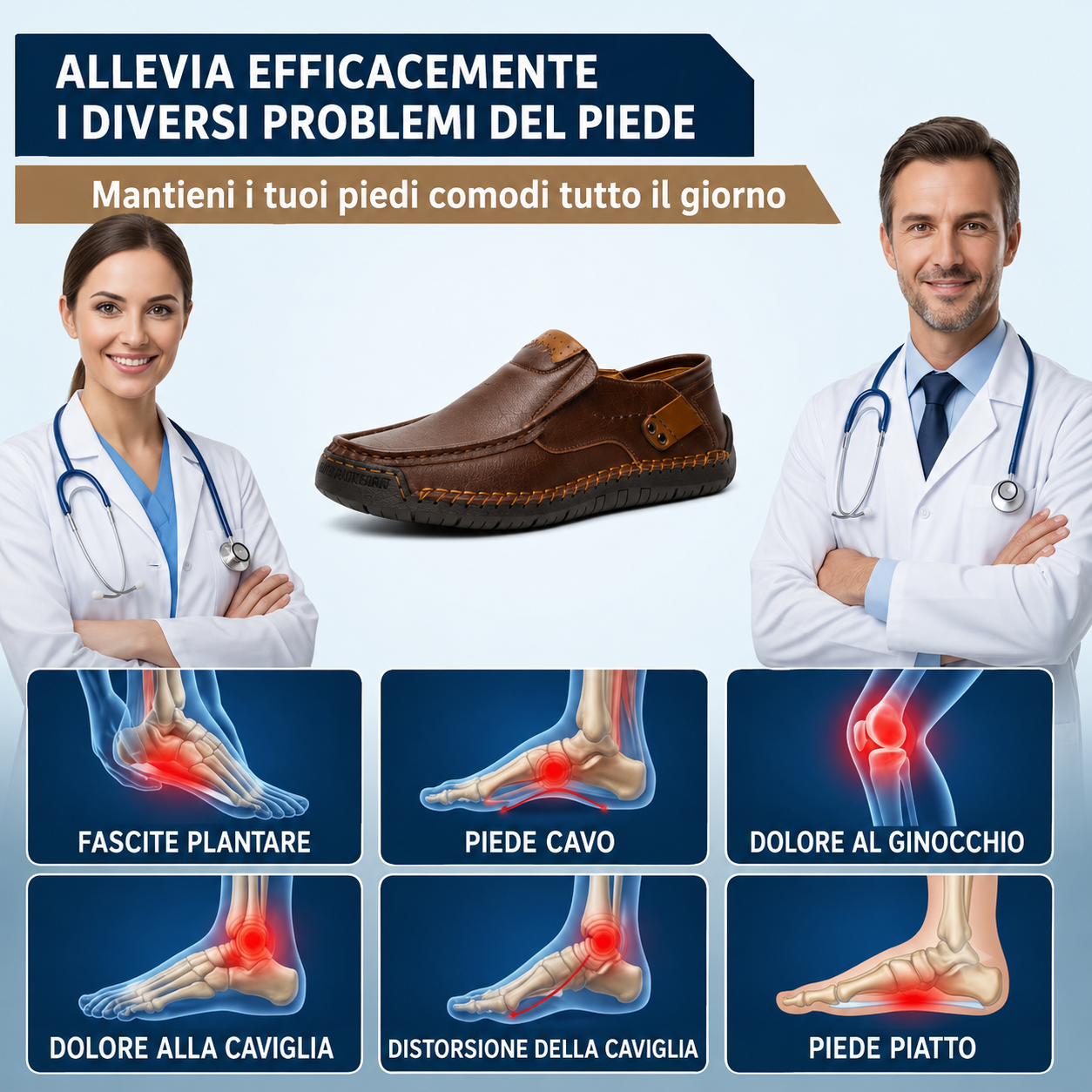 (🔥Sconto del 60% oggi - da non perdere!) SODAGLEN® - Scarpe ortopediche da uomo in pelle ✅ Niente più dolori ai piedi, comfort per tutto il giorno!