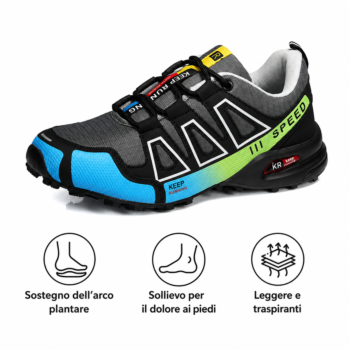 【⏰Sconto del 60% oggi! Da non perdere!】⏰SODAGLEN® Ergonomia — Scarpe da trekking sportive traspiranti (supporto arco plantare per camminate lunghe)