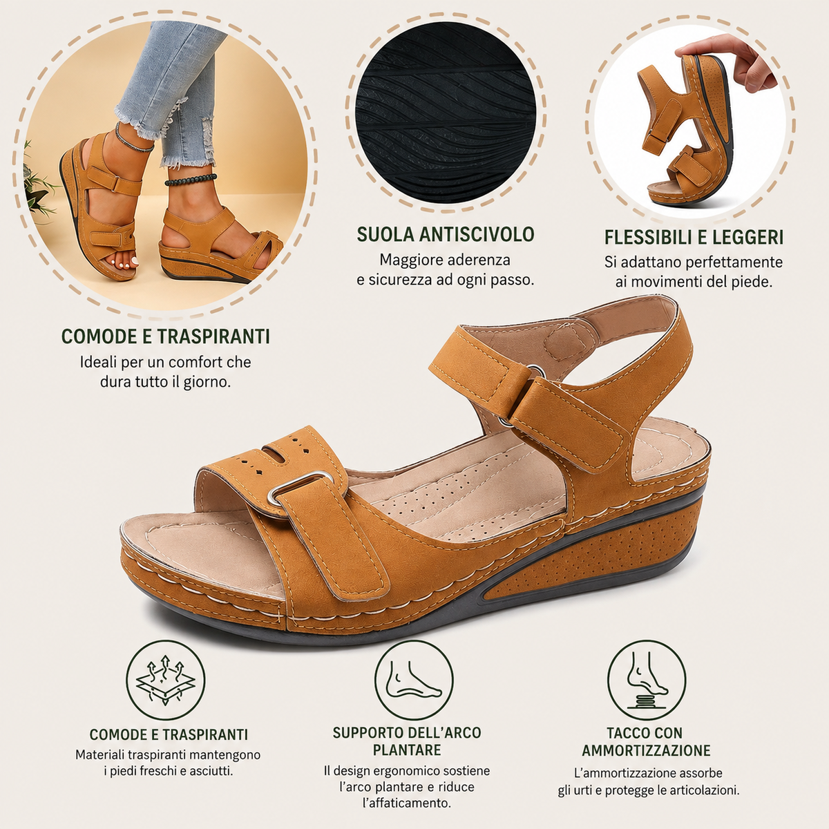 🔥50% di sconto oggi - Da non perdere! Sandali ortopedici estivi, dal design ergonomico ✅Alleviano il dolore, comodi e traspiranti, regolabili con chiusura in velcro✅