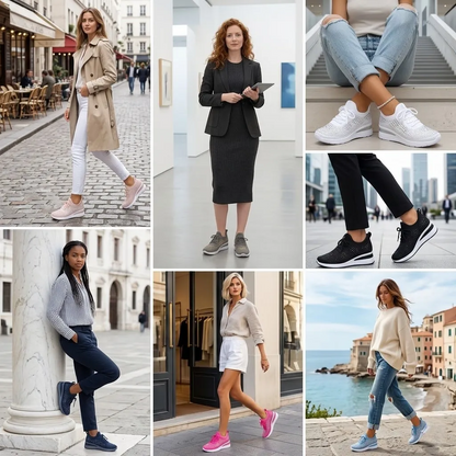 Scarpe casual versatili con strass — supporto dell’arco plantare, comfort e rialzo slanciante