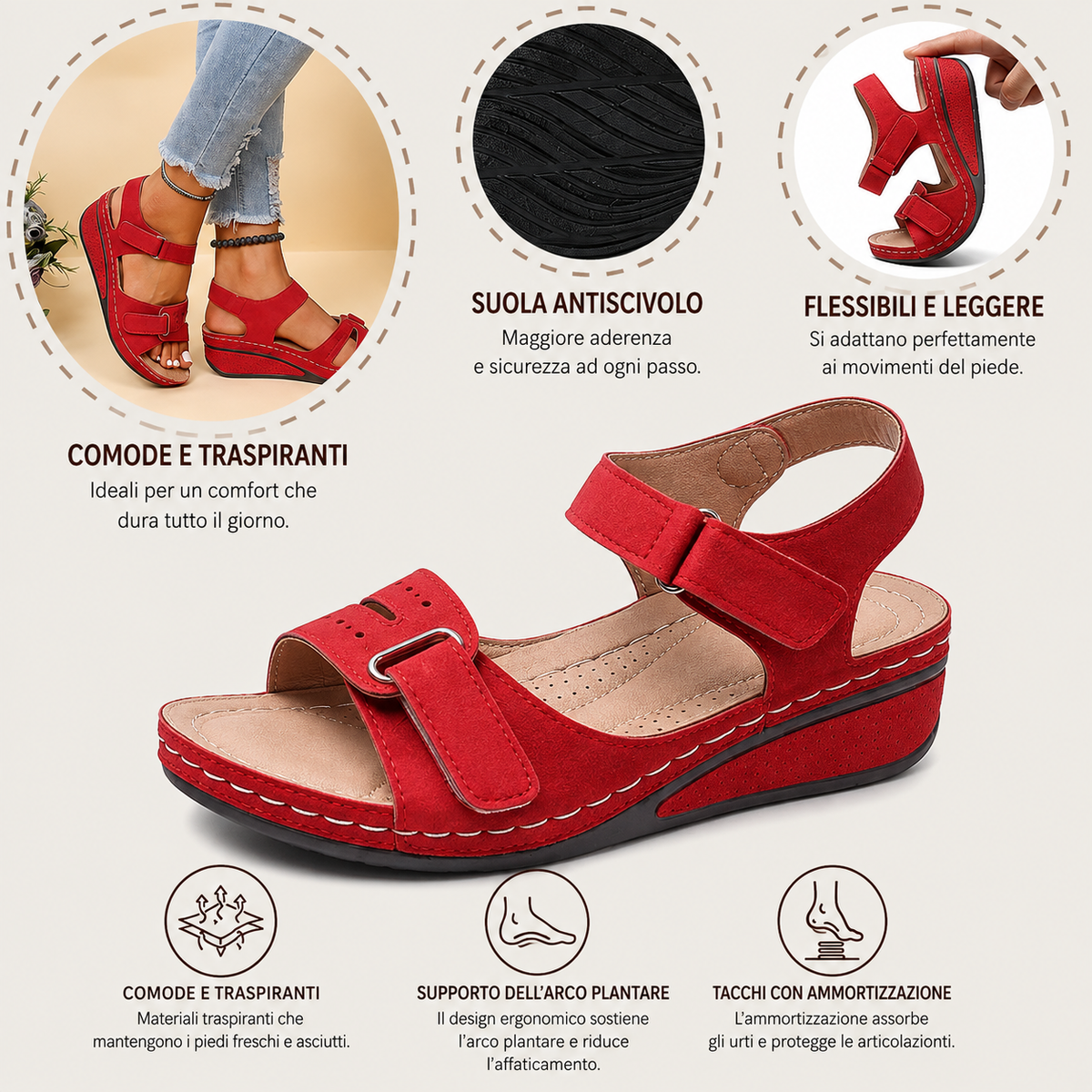 🔥50% di sconto oggi - Da non perdere! Sandali ortopedici estivi, dal design ergonomico ✅Alleviano il dolore, comodi e traspiranti, regolabili con chiusura in velcro✅